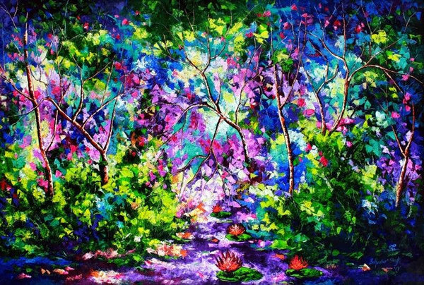 The Purple Way 1 Painting by Bahadur Singh | ArtZolo.com