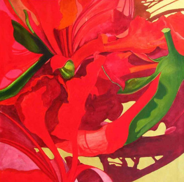 The Red Flower I Painting by Balaji G Bhange | ArtZolo.com