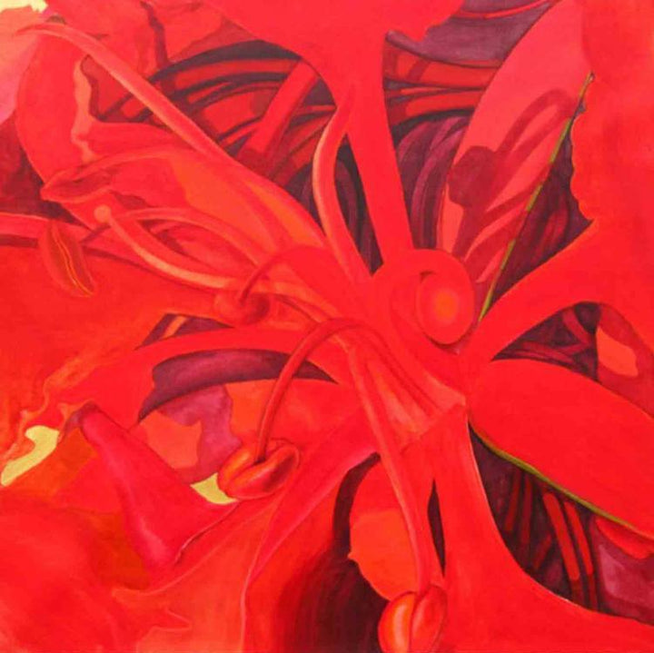 The Red Flower Ii Painting by Balaji G Bhange | ArtZolo.com
