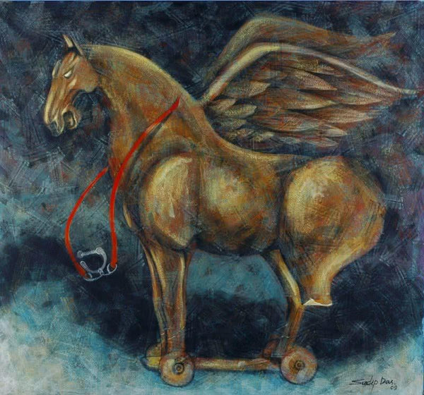 The Rocking Horse Painting by Sudip Das | ArtZolo.com