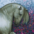 Animals oil painting titled 'The Royal Horse', 29x26 inches, by artist Pradeep Kumar on Canvas