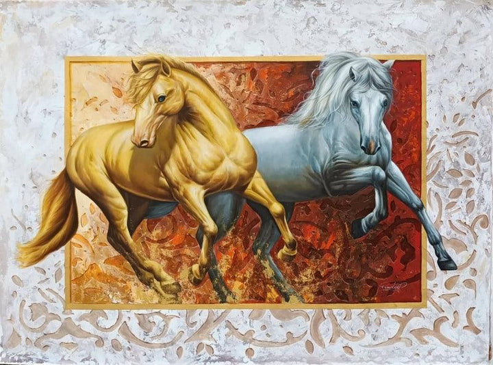 The Royal Horse Painting by Pradeep Kumar | ArtZolo.com