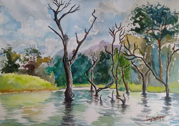 The Silent Creek Painting by Lasya Upadhyaya | ArtZolo.com
