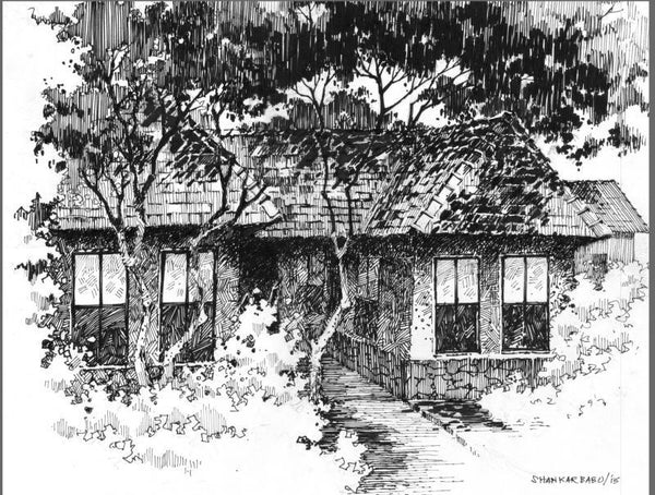 The Solitary Hut Drawing by Sankara Babu | ArtZolo.com