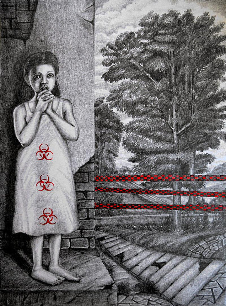 The Solitude Red Zone Drawing by R Gopakumar | ArtZolo.com