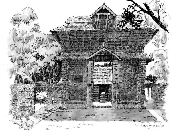 The Temple Drawing by Sankara Babu | ArtZolo.com