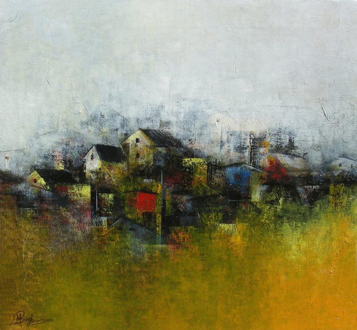 The Village Painting by M Singh | ArtZolo.com
