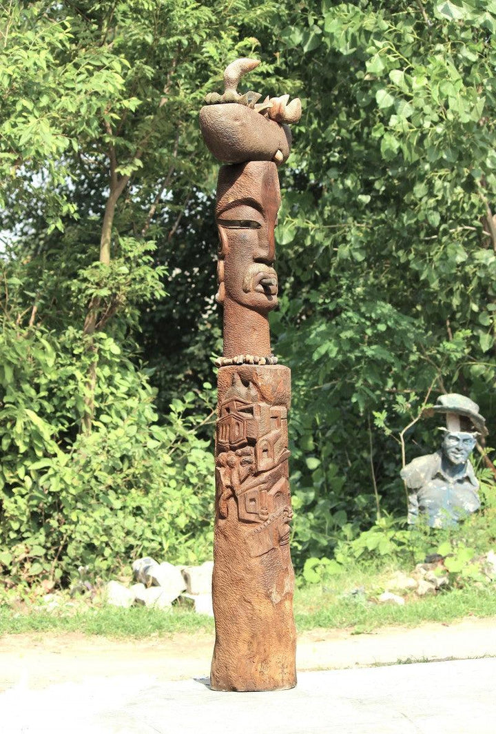 The Villager Sculpture by Chander Parkash | ArtZolo.com