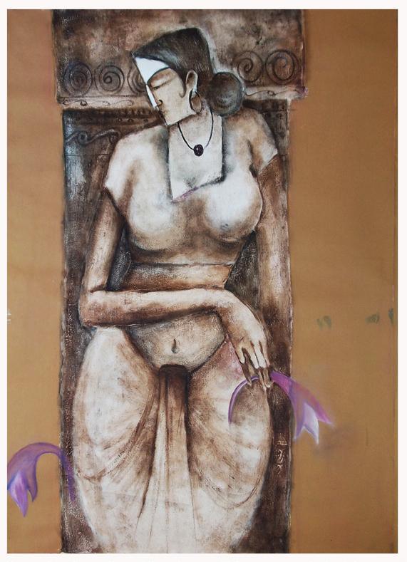 The Woman Figure Painting by Manoj Muneshwar | ArtZolo.com