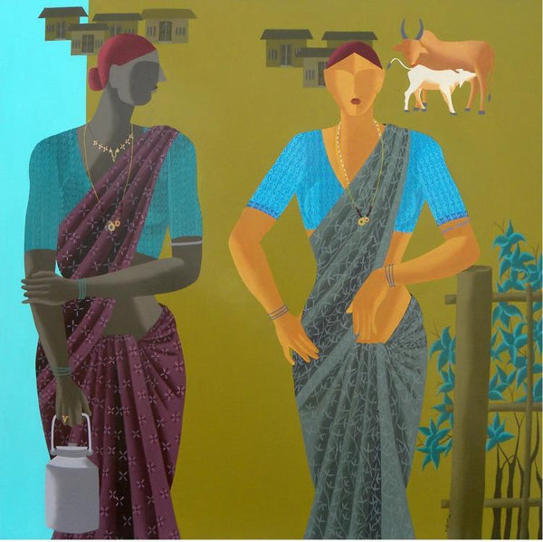 The Women Painting by Abhiram Bairu | ArtZolo.com