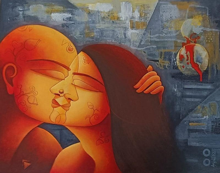 The Kiss 1 Painting by Anjali Surana | ArtZolo.com