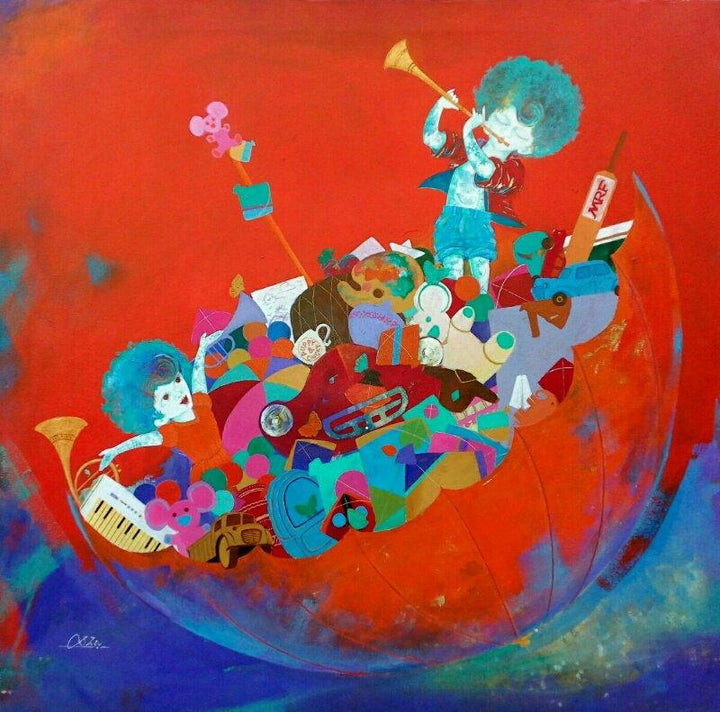 The Treasure Of Childhood Painting by Shiv Kumar Soni | ArtZolo.com