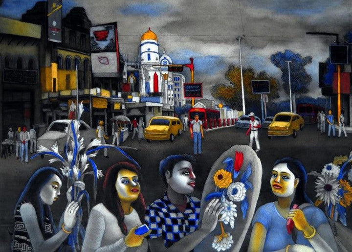 They Are Going To Celebration Painting by Kalipada Purkait | ArtZolo.com