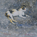 Animals watercolor painting titled 'Thinking', 8x8 inches, by artist Avishkar Vispute on Paper