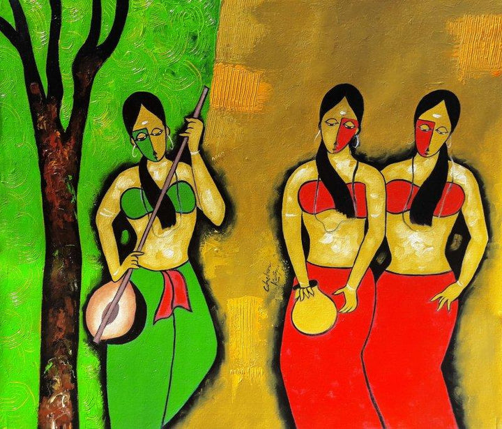 Three Friends Painting by Chetan Katigar | ArtZolo.com
