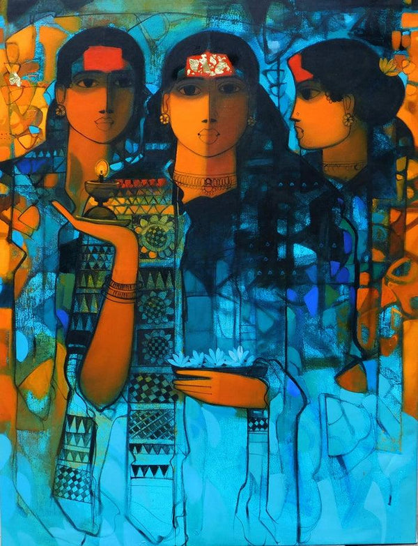 Three Women 3 Painting by Sachin Sagare | ArtZolo.com