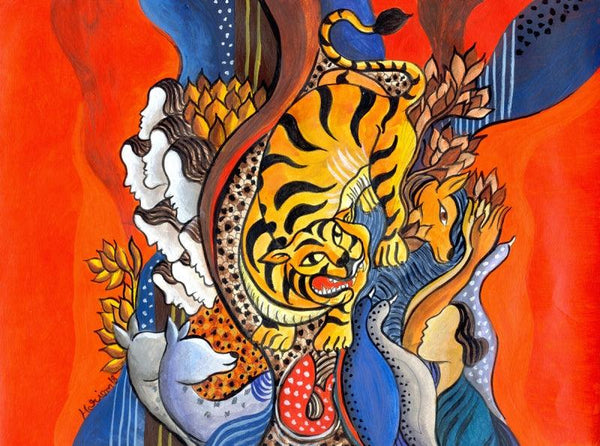 Tiger Is Coming Painting by Hariom Kuthwaria | ArtZolo.com