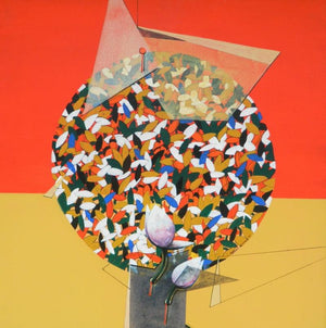 Nature acrylic painting titled 'Together 8', 24x24 inches, by artist Rajeev Sarkar on Canvas