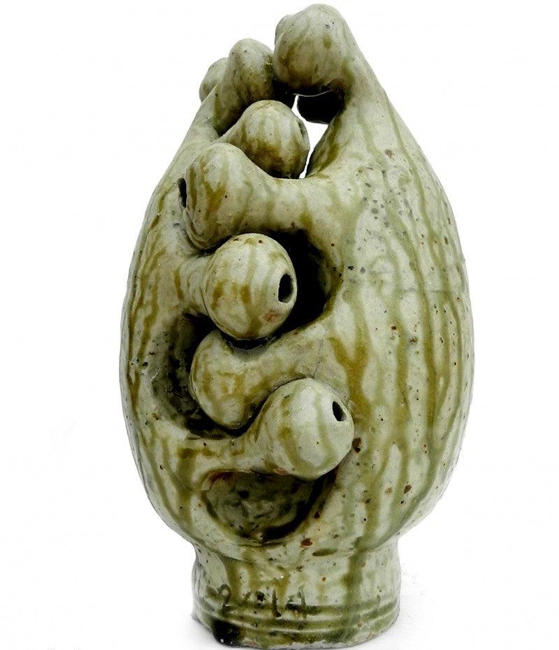 Figurative sculpture titled 'Together', 11x4x4 inches, by artist Nishant Kumar on Ceramic, glaze