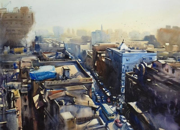 Top View Of Kolkata Painting by Sankar Das | ArtZolo.com