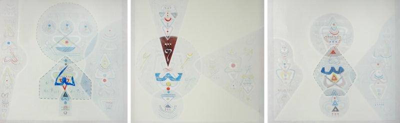 Abstract acrylic painting titled 'Transformation 2', 18x54 inches, by artist Mahesh Gobra on Canvas