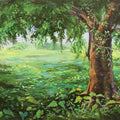 Landscape acrylic painting titled 'Tree 1', 12x16 inches, by artist Chandrashekhar P Aher on Canvas Board