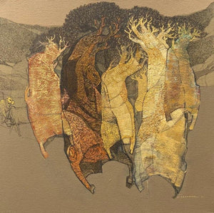 Nature acrylic painting titled 'Tree', 24x24 inches, by artist Siddharth Shingade on Canvas