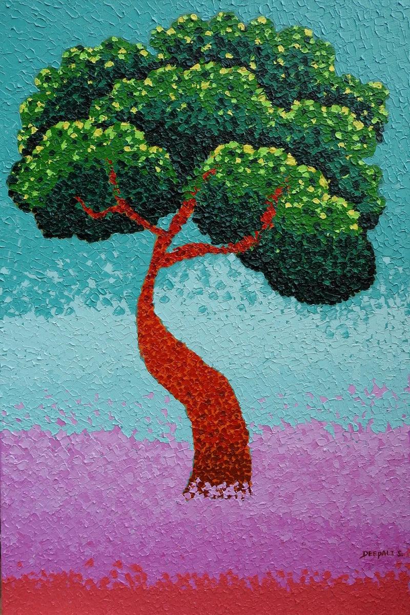 Nature acrylic painting titled 'Tree Of Life', 36x24 inches, by artist Deepali S on Canvas
