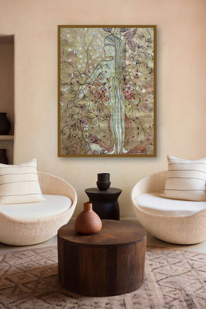 Tree Of Life (Woman in Bloom) by artist Bhavana Sonawane displayed in a Modern gallery