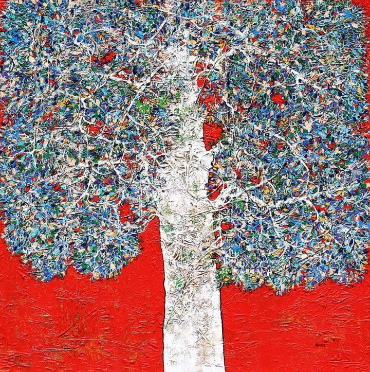 Treescape 100 Painting by Bhaskar Rao | ArtZolo.com