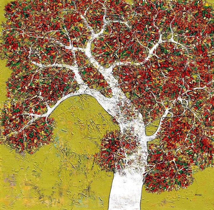 Treescape 101 Painting by Bhaskar Rao | ArtZolo.com
