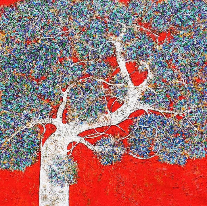 Treescape 102 Painting by Bhaskar Rao | ArtZolo.com