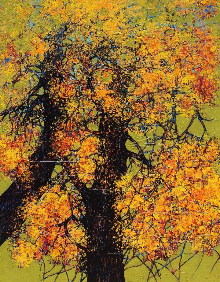Treescape 105 Painting by Bhaskar Rao | ArtZolo.com