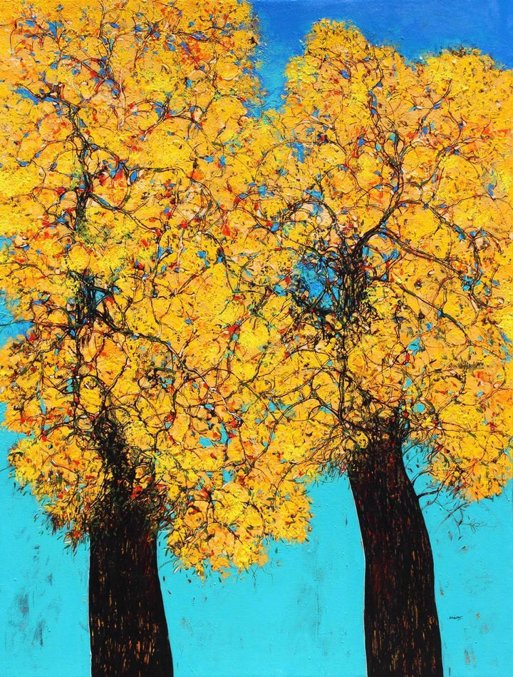 Treescape 106 Painting by Bhaskar Rao | ArtZolo.com