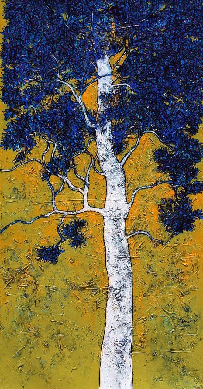 Treescape 2 Painting by Bhaskar Rao | ArtZolo.com