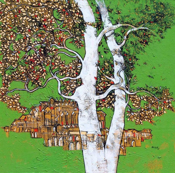 Treescape 59 Painting by Bhaskar Rao | ArtZolo.com