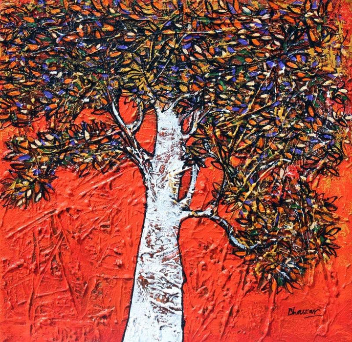 Treescape 61 Painting by Bhaskar Rao | ArtZolo.com