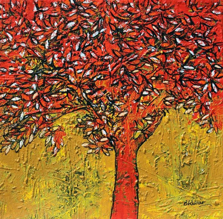 Treescape 62 Painting by Bhaskar Rao | ArtZolo.com