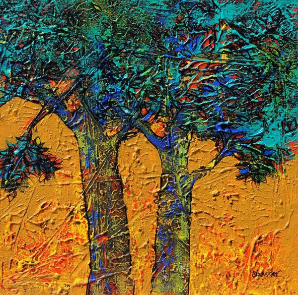 Treescape 65 Painting by Bhaskar Rao | ArtZolo.com