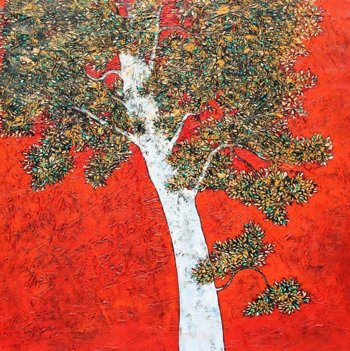 Treescape 8 Painting by Bhaskar Rao | ArtZolo.com