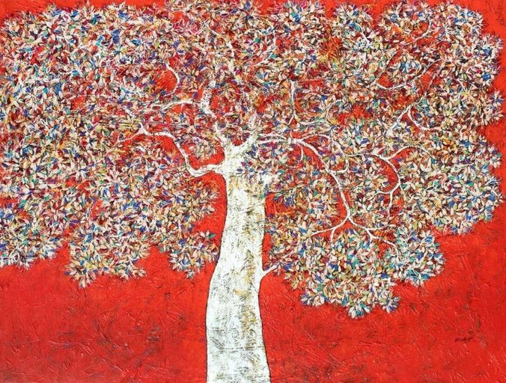 Treescape 89 Painting by Bhaskar Rao | ArtZolo.com