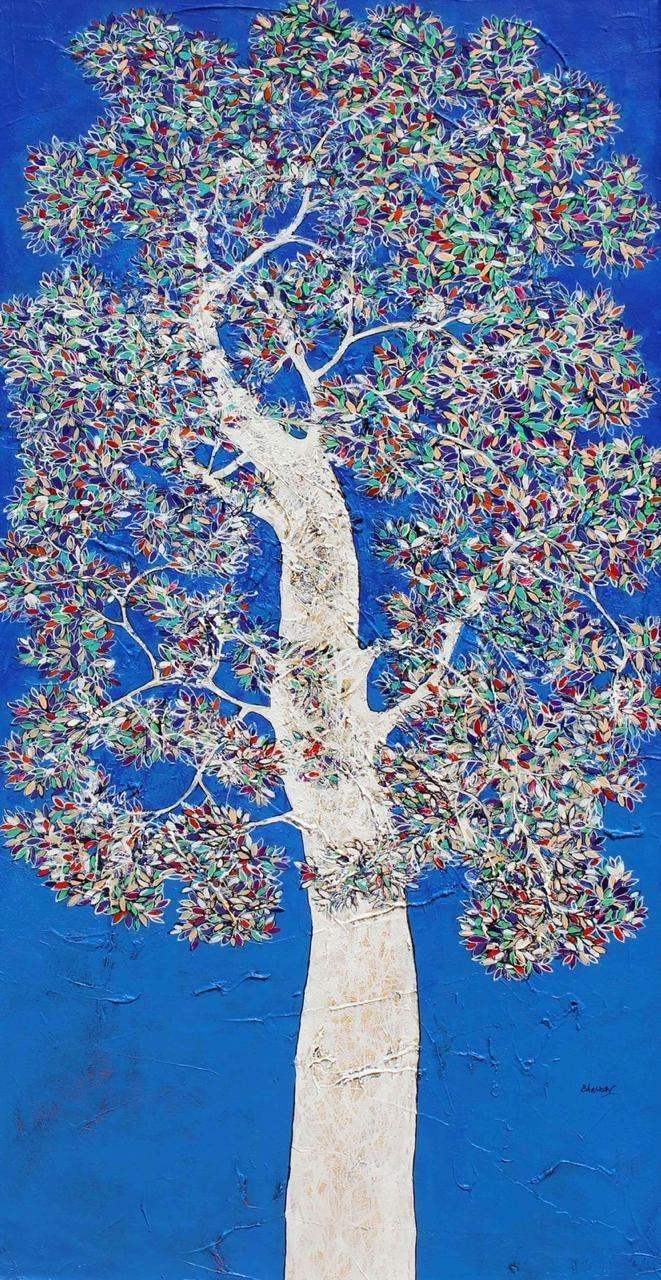 Treescape 91 Painting by Bhaskar Rao | ArtZolo.com