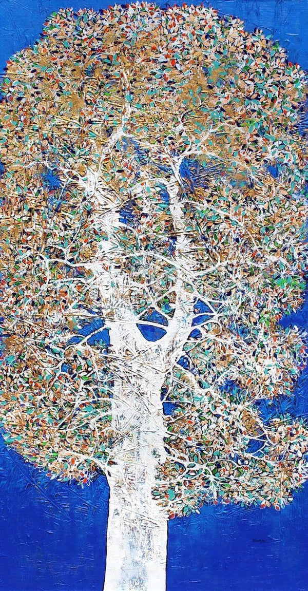 Treescape 93 Painting by Bhaskar Rao | ArtZolo.com
