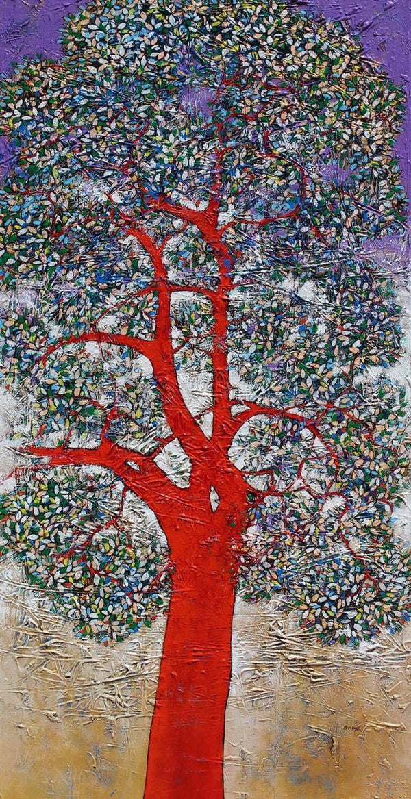Treescape 94 Painting by Bhaskar Rao | ArtZolo.com
