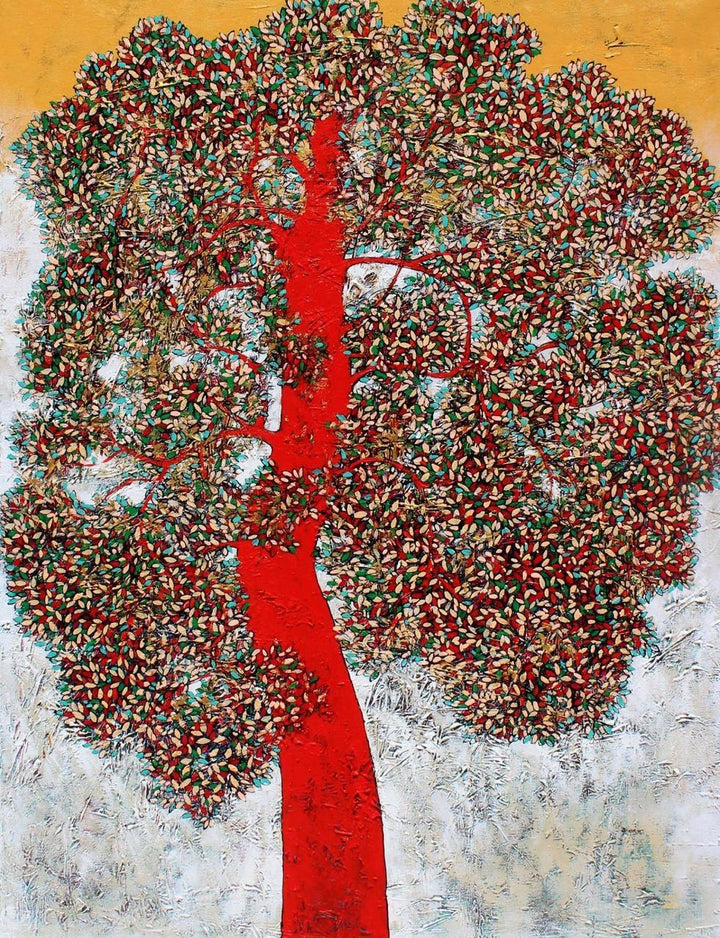 Treescape 96 Painting by Bhaskar Rao | ArtZolo.com