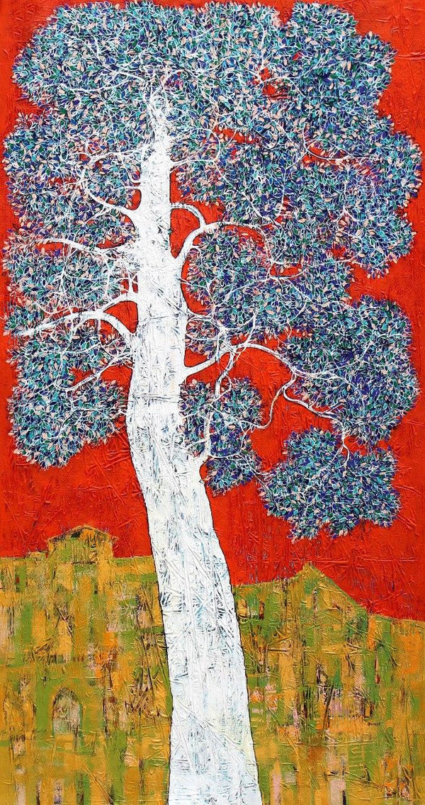 Treescape 97 Painting by Bhaskar Rao | ArtZolo.com