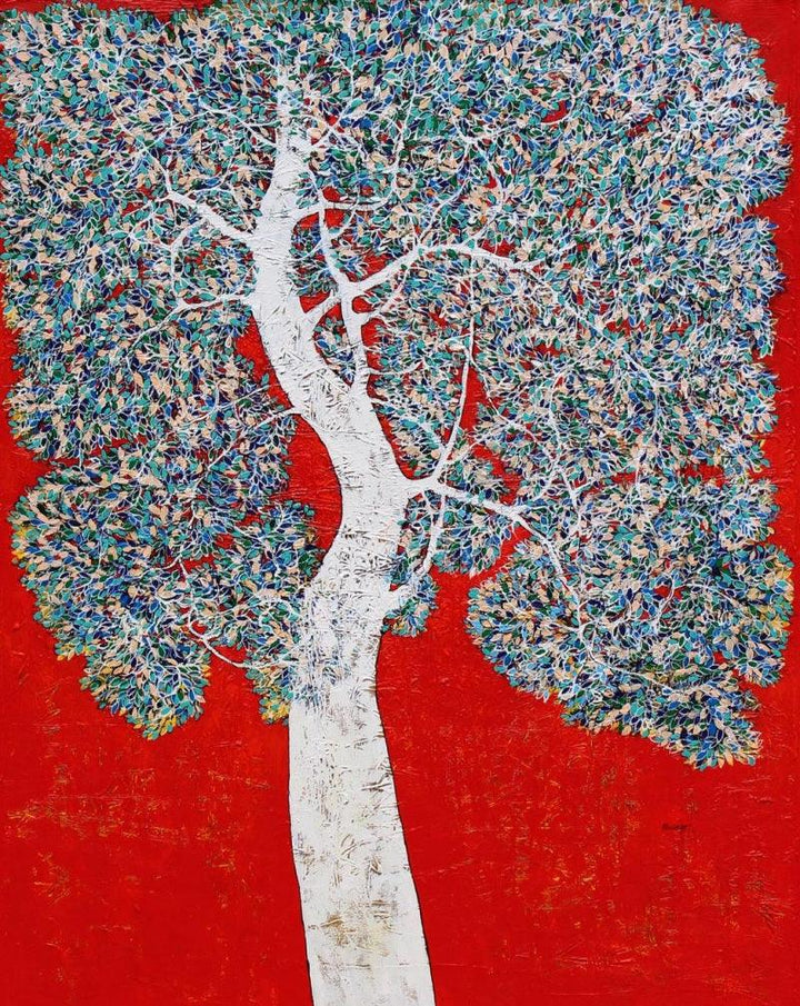 Treescape 98 Painting by Bhaskar Rao | ArtZolo.com