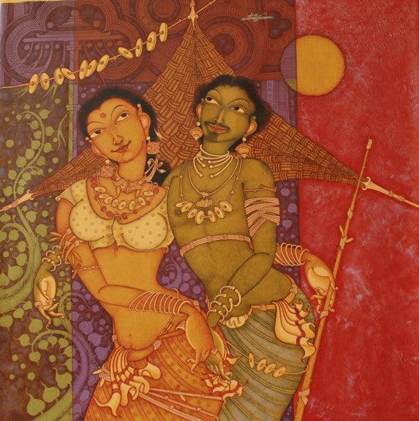 Tribal Couple Painting by Manikandan Punnakkal | ArtZolo.com