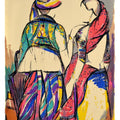Figurative serigraphs painting titled 'Tribal Couple', 52x40 inches, by artist Vrindavan Solanki on Paper