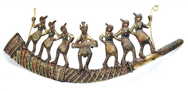 Tribal Folk Dancers On Shehnai Handicraft by Brass Handicrafts | ArtZolo.com